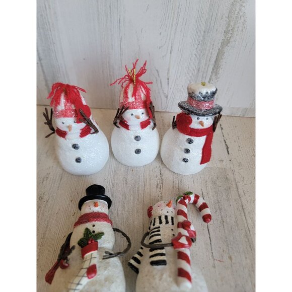 Glitter Variety candy cane snowman ornament Xmas set home decor - Picture 4 of 6